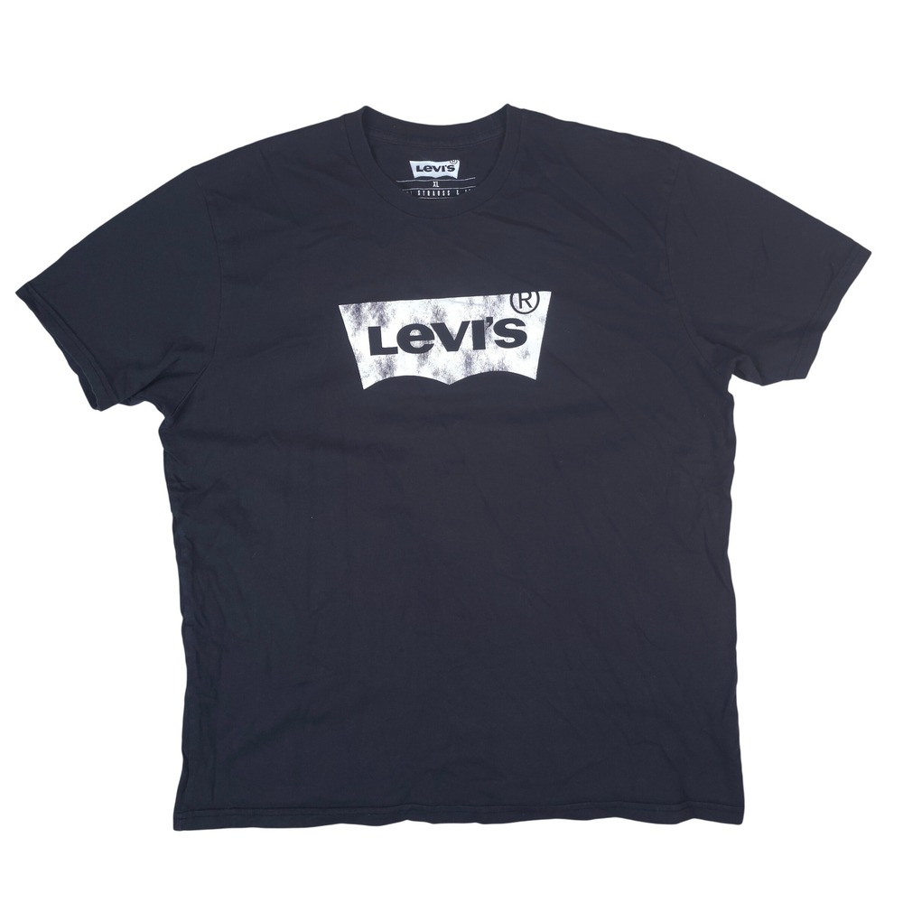 Levis‎ T-Shirt Mens XL Black Batwing Logo Graphic Short Sleeve Cotton Tee